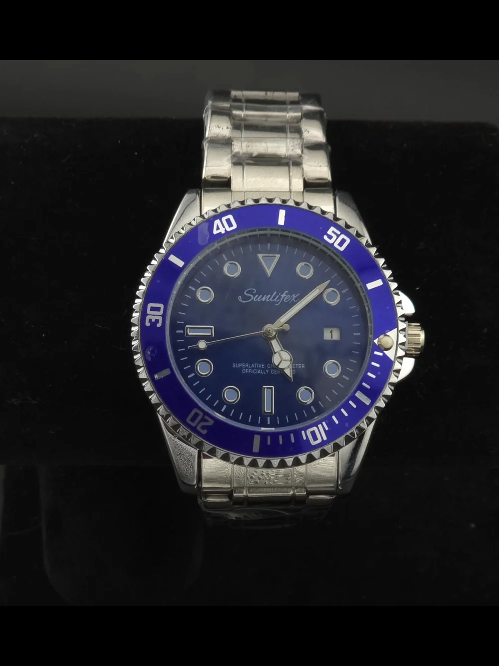 Men's Blue Stainless Steel Watch